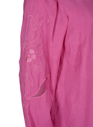 Zizzi Bluse i TENCEL™ Modal med broderidetaljer, Phlox Pink, Packshot image number 3