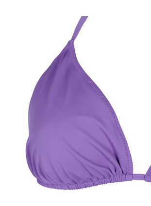 Zizzi Ensfarvet trekants bikini bh, Royal Lilac, Packshot image number 2