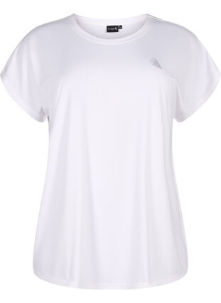 Zizzi Kortærmet trænings t-shirt, Bright White, Packshot image number 0