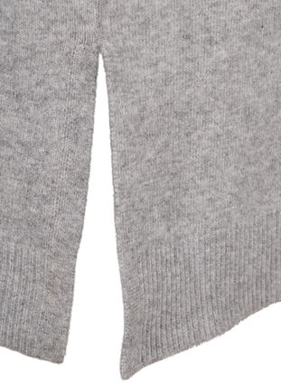 Zizzi Lang strikcardigan med lommer, Light Grey Melange, Packshot image number 4