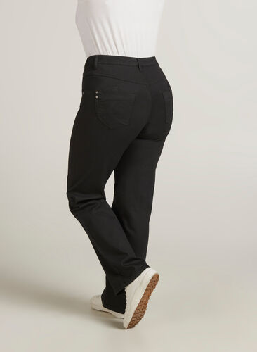 Zizzi Regular fit Gemma jeans med høj talje, Black, Model image number 1