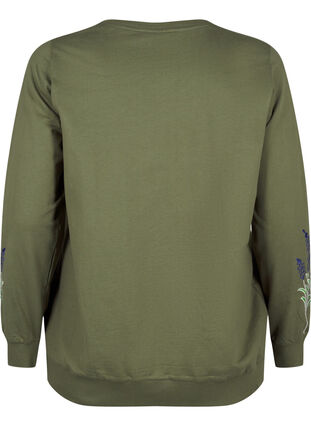 Zizzi Sweatshirt med broderede blomster, D. L. Green W. emb., Packshot image number 1