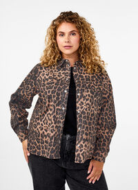 Canvasjakke med leopardprint, Leo AOP, Model