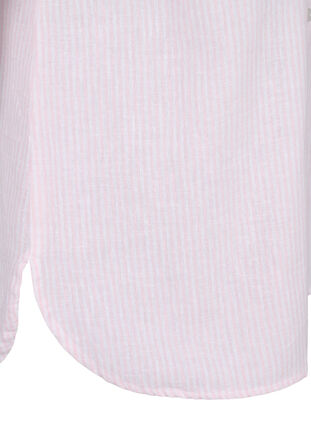 Zizzi Skjortebluse med knaplukning i bomuldsmix med hør, Rosebloom White, Packshot image number 2