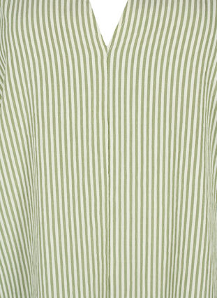 Zizzi Stribet kjole med 3/4 ærmer, Green Stripe, Packshot image number 2