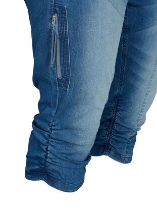 Zizzi Slim fit capri jeans med lommer, Light blue denim, Packshot image number 3