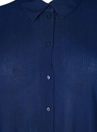 Zizzi Kortærmet viskose skjorte med krave, Medieval Blue, Packshot image number 2