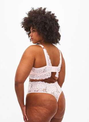 Zizzi Bralette med stringdetalje og blød vattering , Peach Blush, Model image number 1