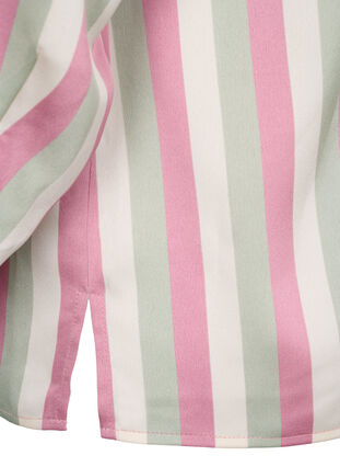 Zizzi Stribet satinskjorte med krave, Rose Stripe, Packshot image number 4