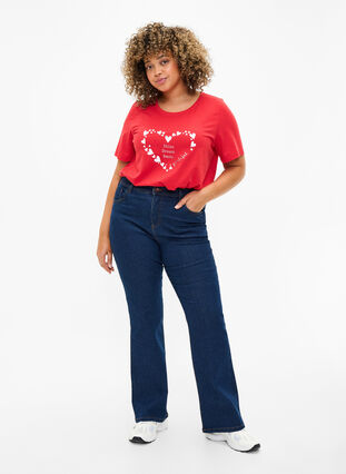 Zizzi FLASH - T-shirt med motiv, High Risk Red Heart, Model image number 2