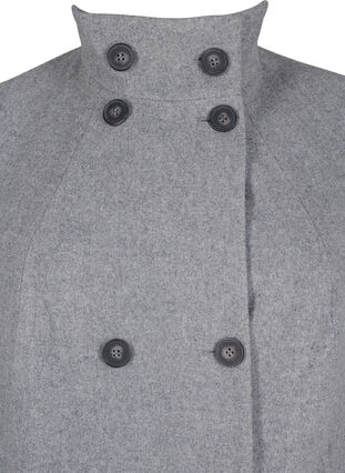 Zizzi Kort trenchcoat med a-form, Light Grey Melange, Packshot image number 2