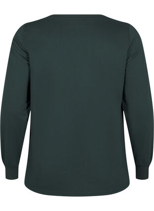 Zizzi Sweatshirt med blondedetalje, Scarab, Packshot image number 1