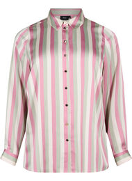 Stribet satinskjorte med krave, Rose Stripe