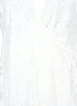 Zizzi Blonde wrapkjole med korte ærmer, Bright White, Packshot image number 2