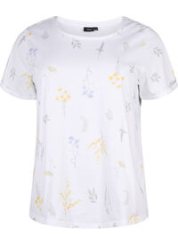 T-shirt i økologisk bomuld med blomsterprint