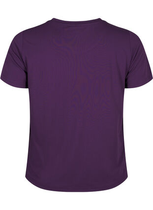 Zizzi Slim fit trænings t-shirt med rund hals, Purple Pennant, Packshot image number 1