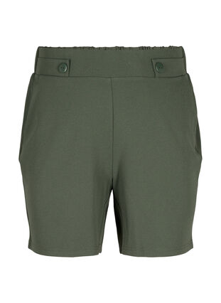 Zizzi Shorts med lommer og løs pasform, Thyme, Packshot image number 0
