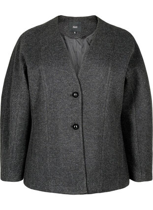 Zizzi Taljeret blazer, Dark Grey Melange, Packshot image number 0