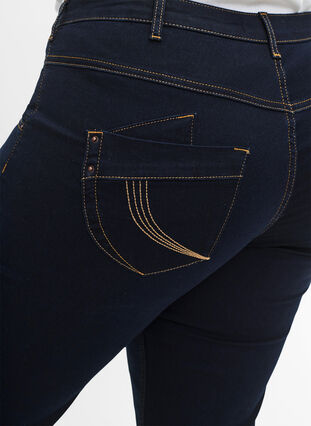 Zizzi Regular fit Gemma jeans med høj talje, Blue denim, Model image number 4