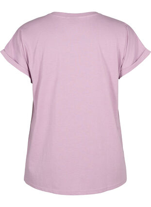Zizzi Kortærmet t-shirt i bomuldsblanding, Lavender Mist, Packshot image number 1