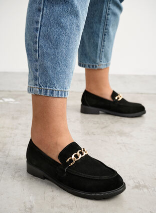 Zizzi Wide fit loafers, Black, Image image number 1
