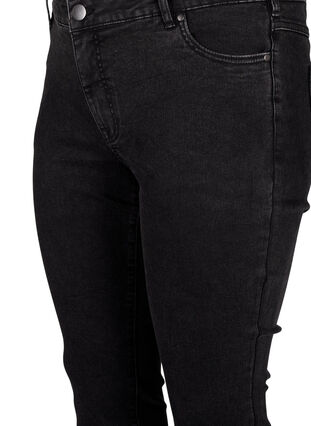 Zizzi Cropped Emily jeans med rå kant forneden, Dark Grey Denim, Packshot image number 2