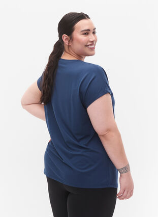 Zizzi Kortærmet trænings t-shirt, Blue Wing Teal, Model image number 1