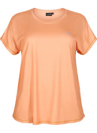 Zizzi Kortærmet trænings t-shirt, Apricot Nectar, Packshot image number 0