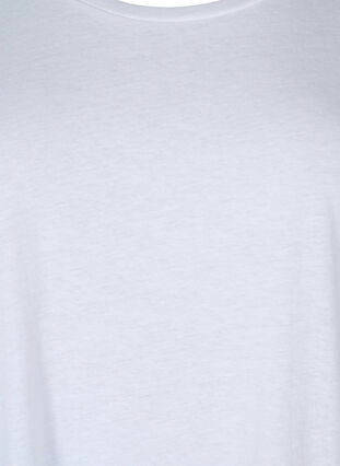 Zizzi Kortærmet t-shirt i bomuldsblanding, Bright White, Packshot image number 2
