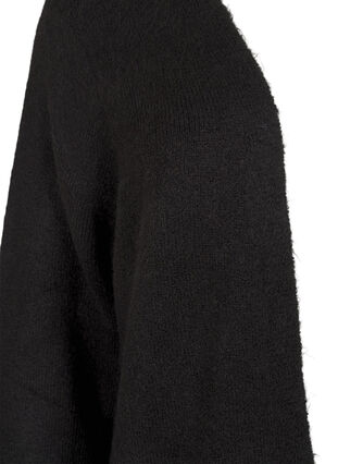 Zizzi Lang strik cardigan med lommer, Black, Packshot image number 1