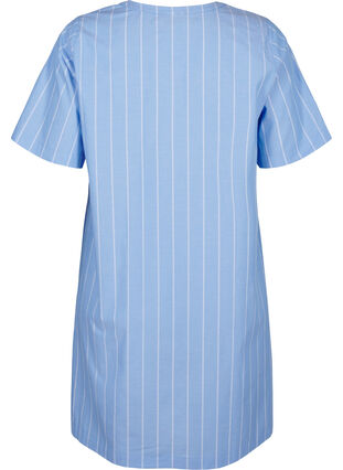 Zizzi Stribet kjole i økologisk bomuld, Blue Stripe, Packshot image number 1