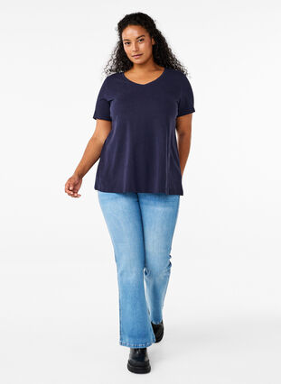 Zizzi Ellen bootcut jeans med høj talje, Light blue, Model image number 0