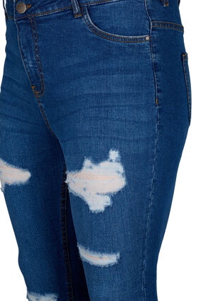 Zizzi Slim fit jeans med sliddetaljer, Blue Denim, Packshot image number 2