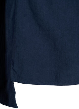 Zizzi FLASH - Bomulds bluse med halvlange ærmer, Navy Blazer, Packshot image number 3