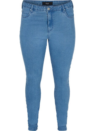 Zizzi Højtaljede super slim Amy jeans, Light blue, Packshot image number 0