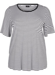 Stribet t-shirt i lyocell med rund hals, B White Black St