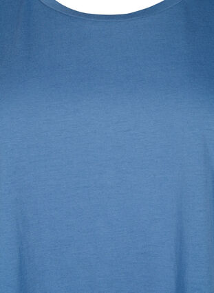 Zizzi Kortærmet t-shirt i bomuldsblanding, Moonlight Blue, Packshot image number 2
