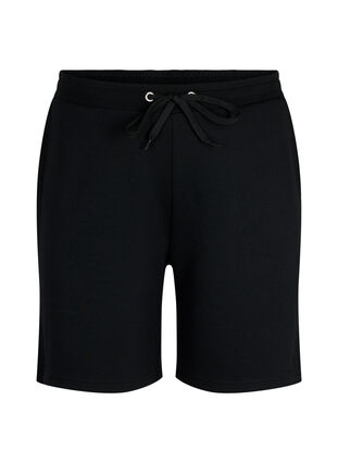 Zizzi Shorts i modal-mix med lommer, Black, Packshot image number 0