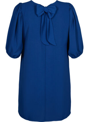 Zizzi Kort kjole med sløjfedetalje bagpå, Estate Blue, Packshot image number 1