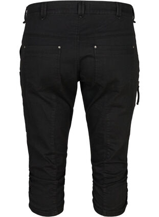 Zizzi Slim fit capri jeans med lommer, Black, Packshot image number 1