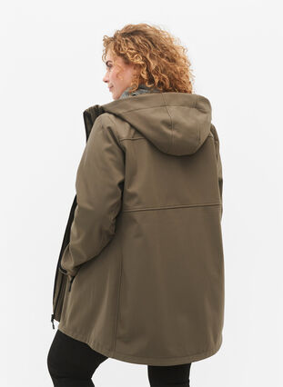 Zizzi Kort softshell jakke med lommer, Bungee Cord , Model image number 1