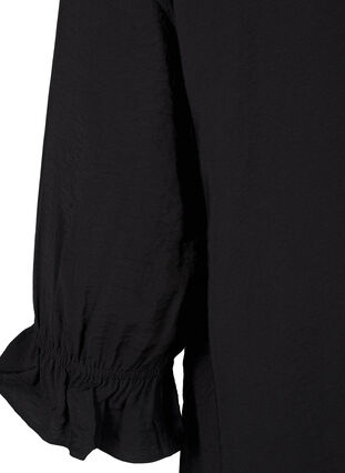 Zizzi Lang viskoseskjorte med blondedetalje, Black, Packshot image number 3