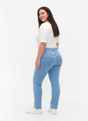 Zizzi Slim fit Emily jeans med normal talje, Ex Lt Blue, Model image number 1