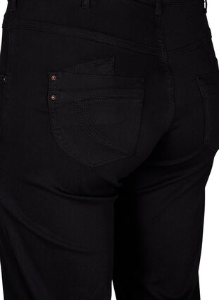 Zizzi Regular fit Gemma jeans med høj talje, Black, Packshot image number 3