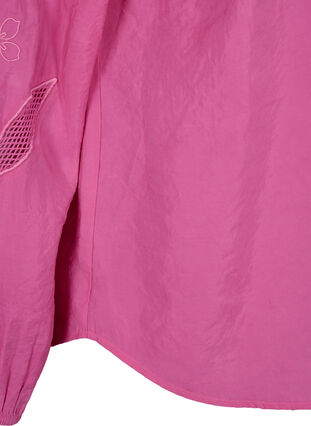 Zizzi Bluse i TENCEL™ Modal med broderidetaljer, Phlox Pink, Packshot image number 4