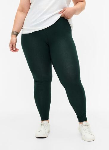 Zizzi Basis leggings i viskose, Scarab, Model image number 0