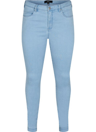 Zizzi Super slim Amy jeans med høj talje, Ex Lt Blue, Packshot image number 0