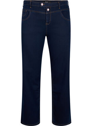Zizzi Regular fit Gemma jeans med høj talje, Blue denim, Packshot image number 0
