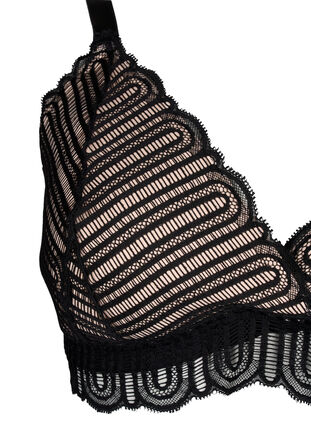 Zizzi Bralette bh med blonder og blød vattering, Black, Packshot image number 2