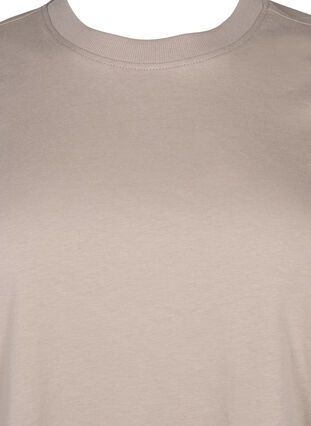 Zizzi Basis t-shirt i bomuld med rund hals , Silver Mink, Packshot image number 2
